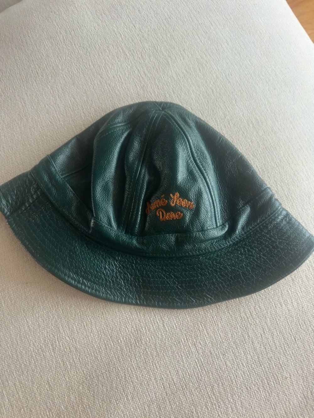 Aime Leon Dore Dark Green Bucket Hat with Gold Logo Patch